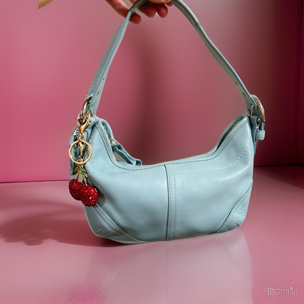Vintage Y2K Blue Coach Mini Soho Hobo Shoulder Bag